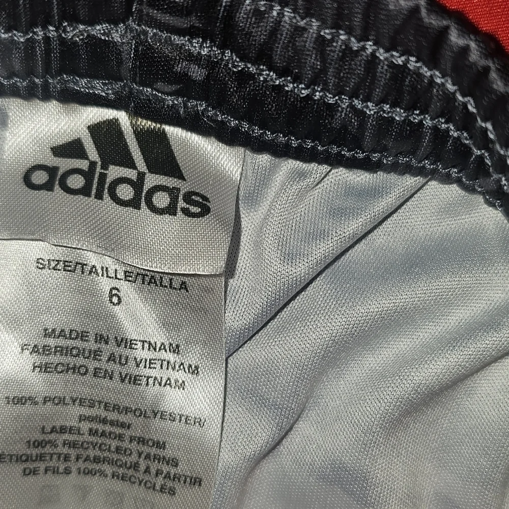 Adidas Red Tee and Patterned Gray Shorts